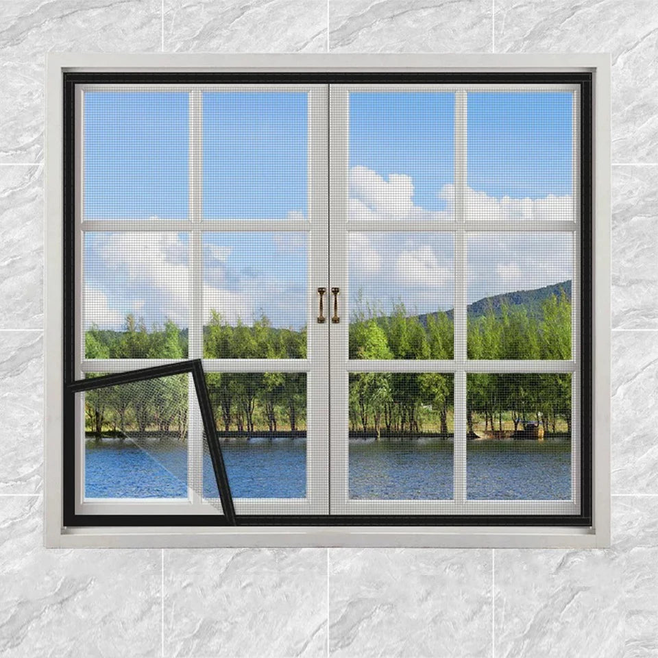 Customizable Fiberglass Window Screen with Easy Velcro Installation