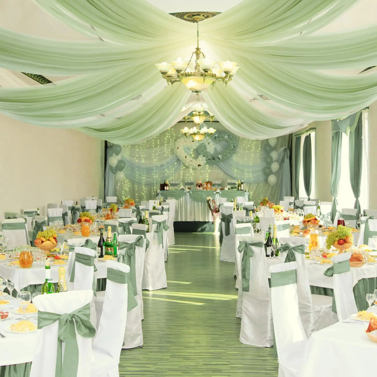 Sheer Chiffon Ceiling Drapes for Weddings & Events