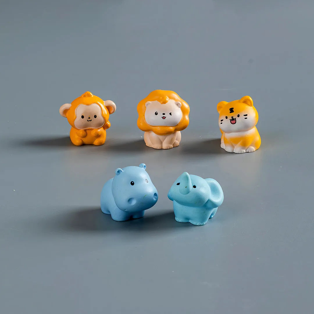 Mini Zoo Resin Animal Figurines Set for Fairy Garden Decor