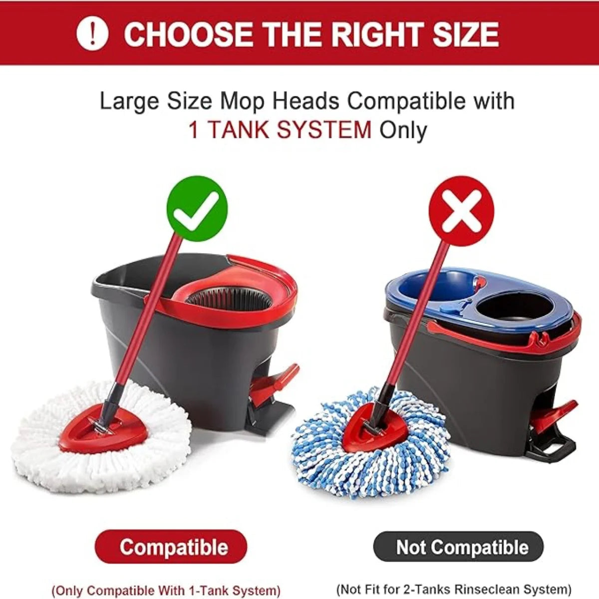 Replacement Mop Head and Brush Set for O-Cedar & Vileda EasyWring