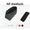 Black felt medium sized tote bag organizer insert with multiple pockets shown in various colors