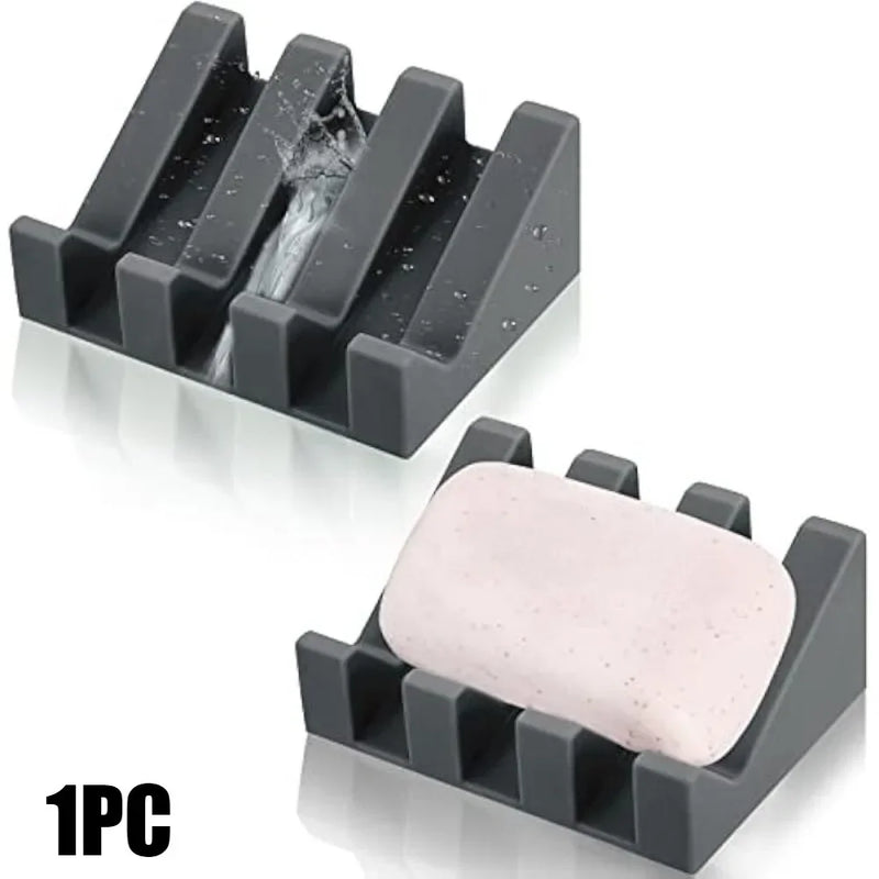 Waterfall Silicone Soap Dish with Self-Draining Design