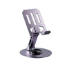 Soporte de teléfono giratorio de plata de 360° para escritorio.