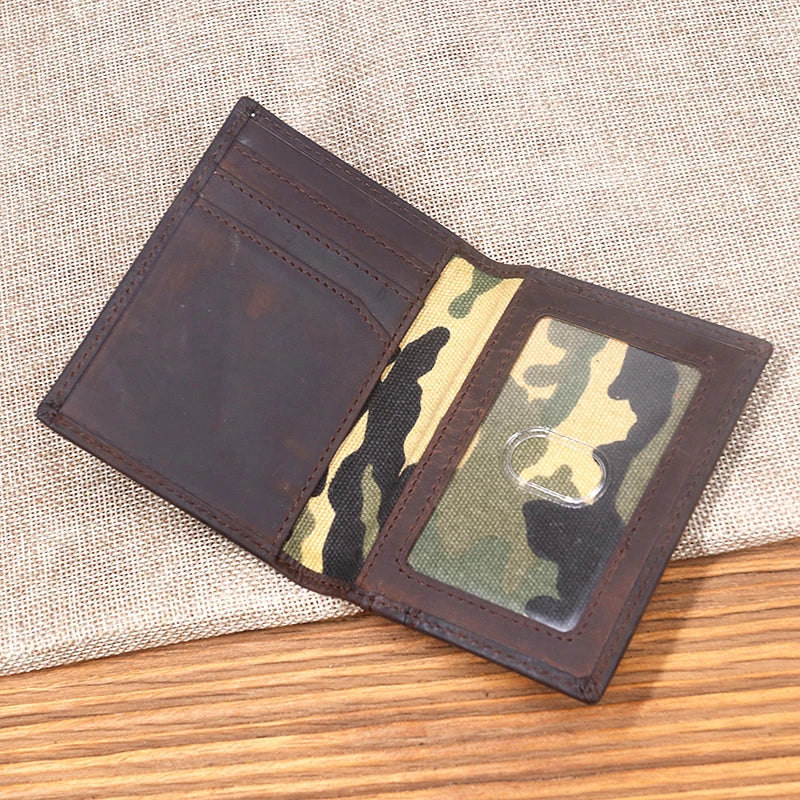Vintage Slim Leather Card Holder Wallet for Men