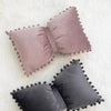 Velvet Bow Accent Pillow Cover