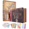 Handgemaltes Kraft-Scrapbook-Album mit dekorativen Seiten und farbenfrohen Papierelementen