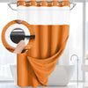 Double-Layer Waffle Shower Curtain with Built-in Snap Liner