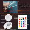 A sports night light device showing various color options and a protective film being torn off.