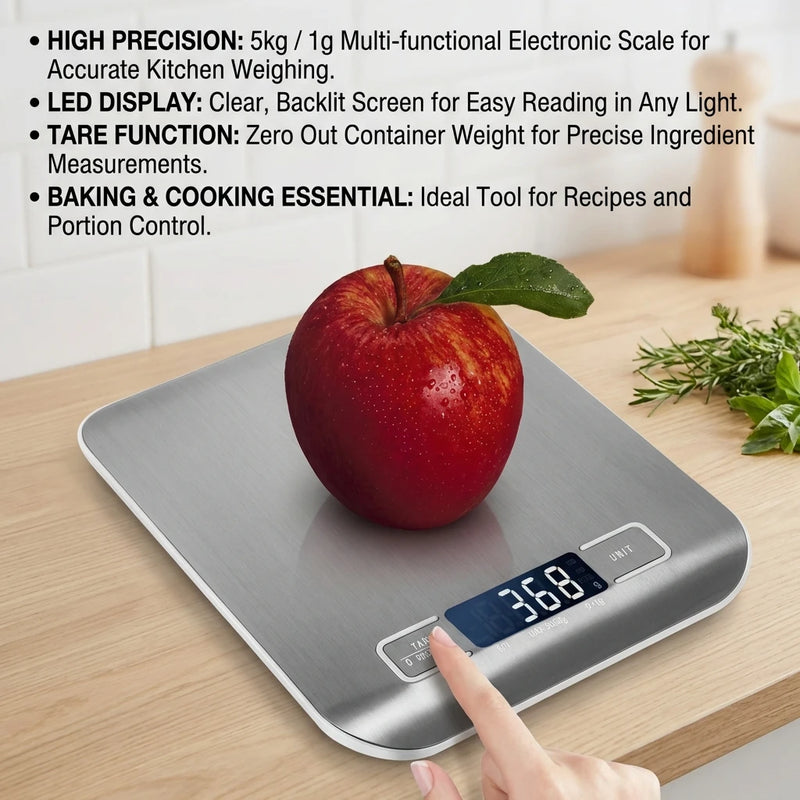 Báscula Digital de Cocina de Precisión con Pantalla LED
