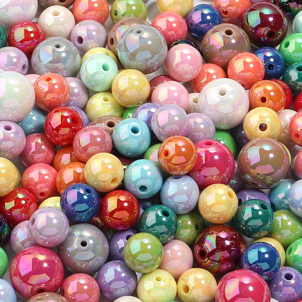 AB Color Acrylic Round Beads for Jewelry Making