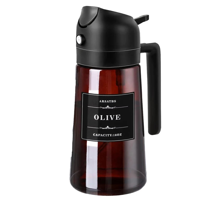 2-in-1 Öl-Sprühflasche & Dosierflasche aus braunem Glas