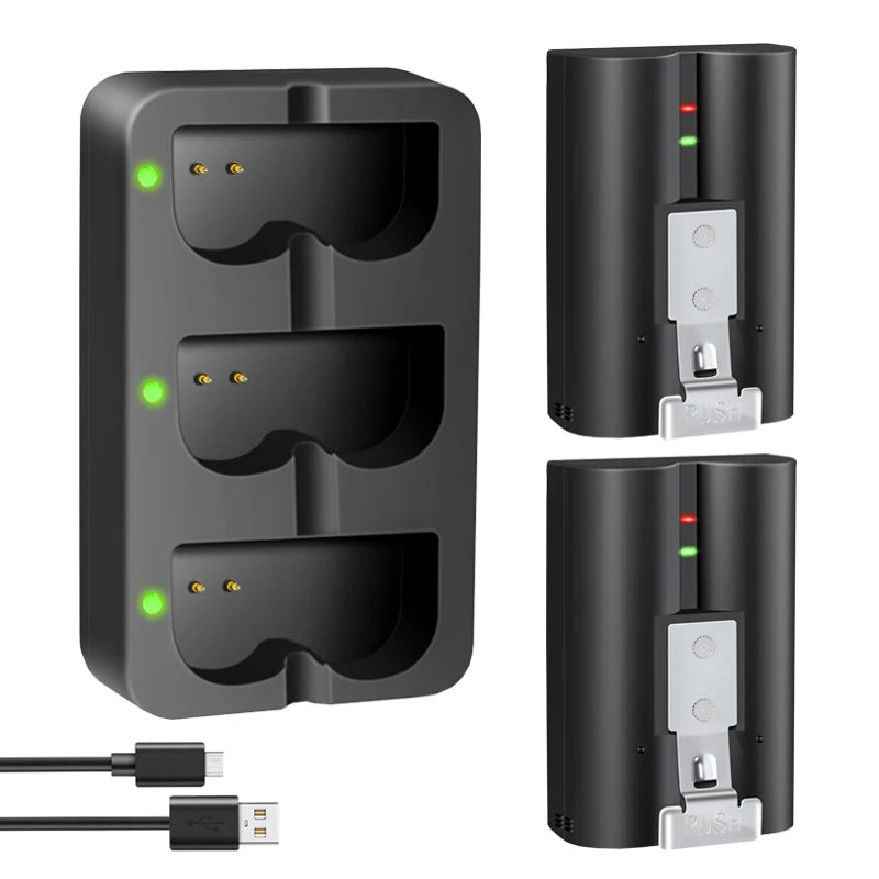 A black rechargeable battery for Ring video doorbells and cameras, shown in two different housing styles.