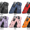 Kollektion von robusten magnetischen Ringständern für iPhone-Hüllen in verschiedenen Farben: schwarz, blau, rot, lila, rosa u