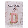 Embroidered Letter Passport Holder with Card Pocket