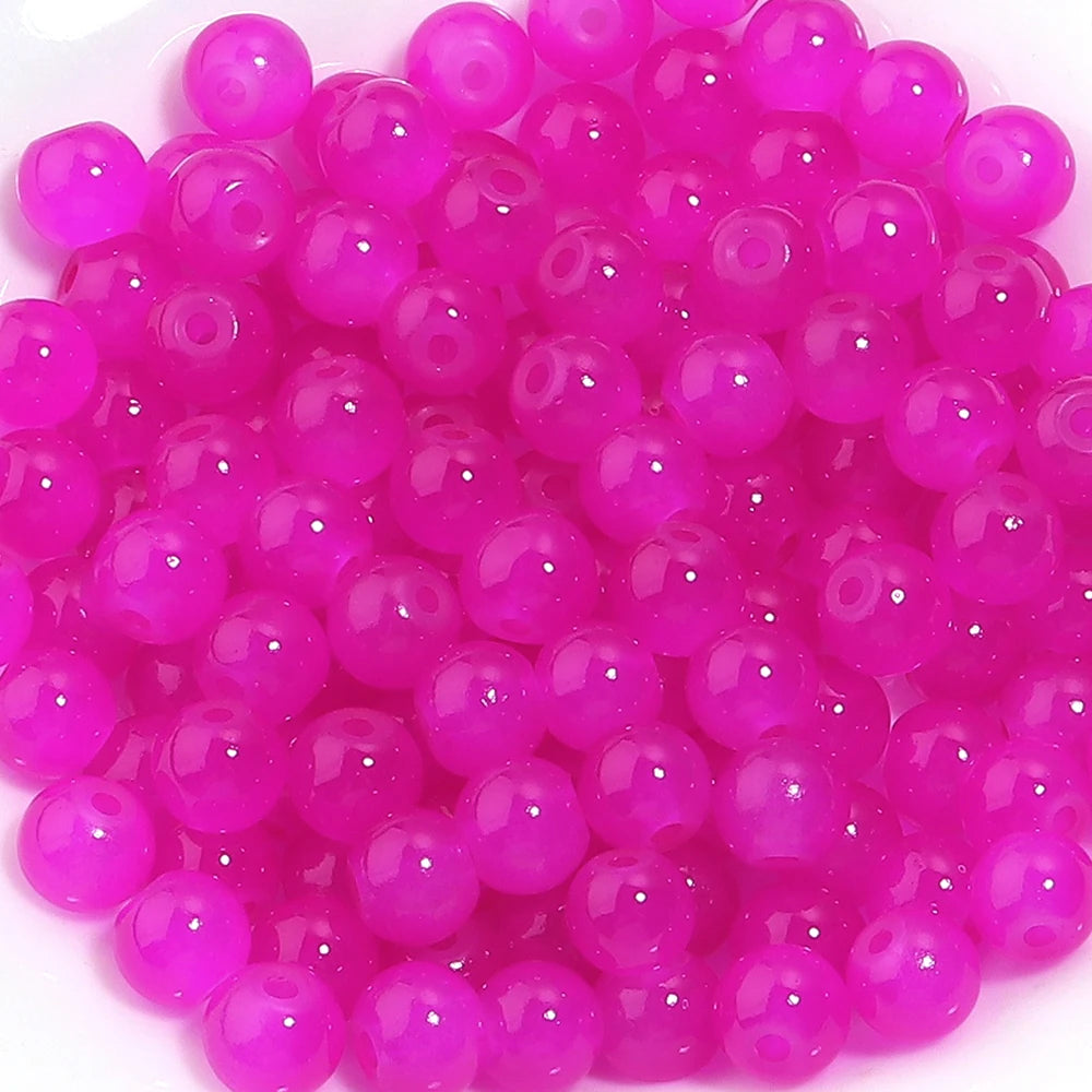 Colorful Round Glass Beads for Jewelry Making