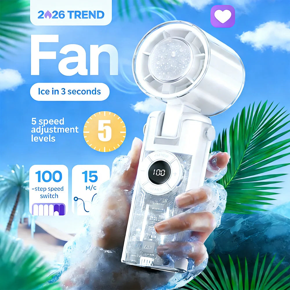 Portable High-Speed Cooling Fan with LED Display and 4000mAh Battery