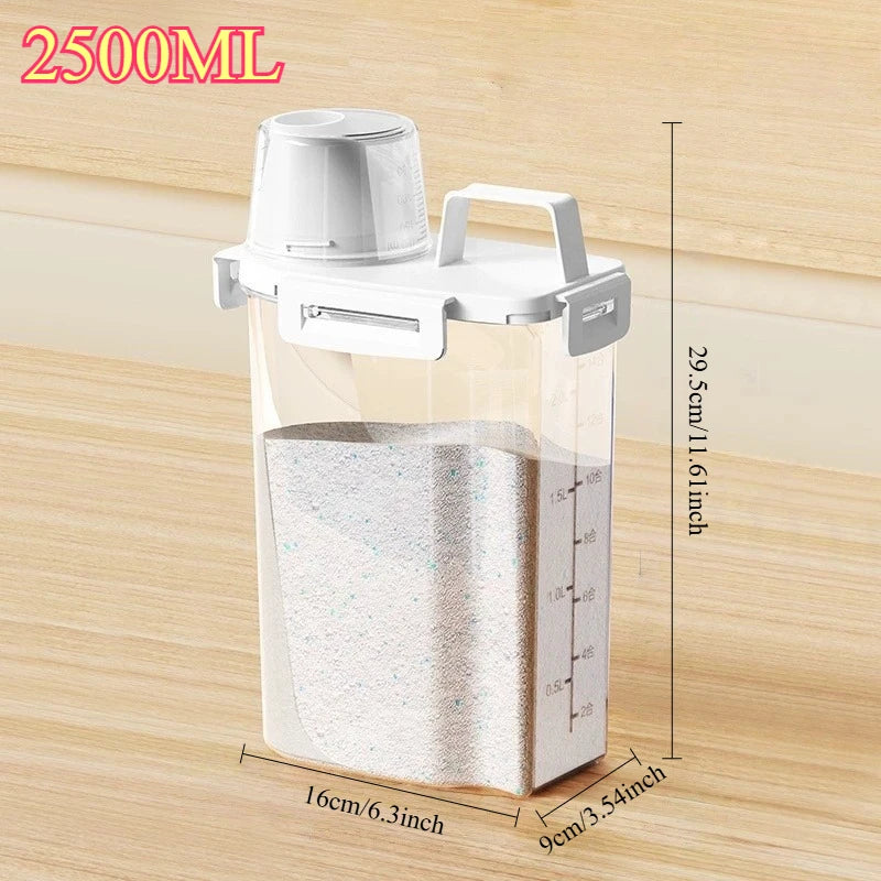 Large Capacity Laundry Detergent Dispenser with Measuring Cup