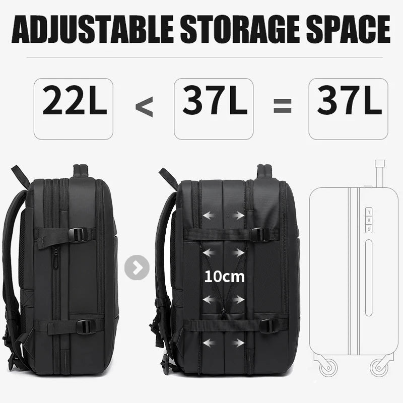 Expandable Travel Backpack with Laptop Compartment
