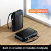 50.000mAh Solar-Powerbank mit integrierten Kabeln