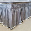 Elastic Wrap-Around Bed Skirt in Solid Polyester