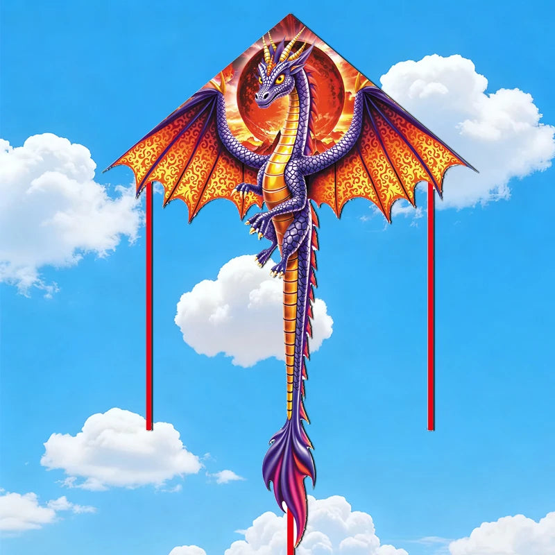 Vibrant 140cm Dragon Kite for Adults with 100m Line