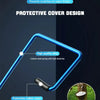 Close-up of a blue protective cover design for a wiper blade, showing a high quality alloy spring and a protective rubber cov