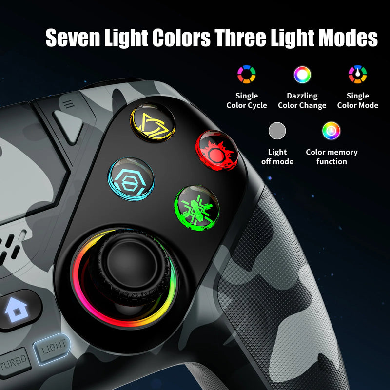 Wireless RGB Gaming Controller for PS5 and PC