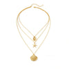 Layered Crystal Heart & Star Pendant Necklace