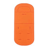 Orange cartoon baby stroller seat cushion with a contoured design