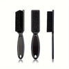 A set of three black grooming brushes for beard and hair care