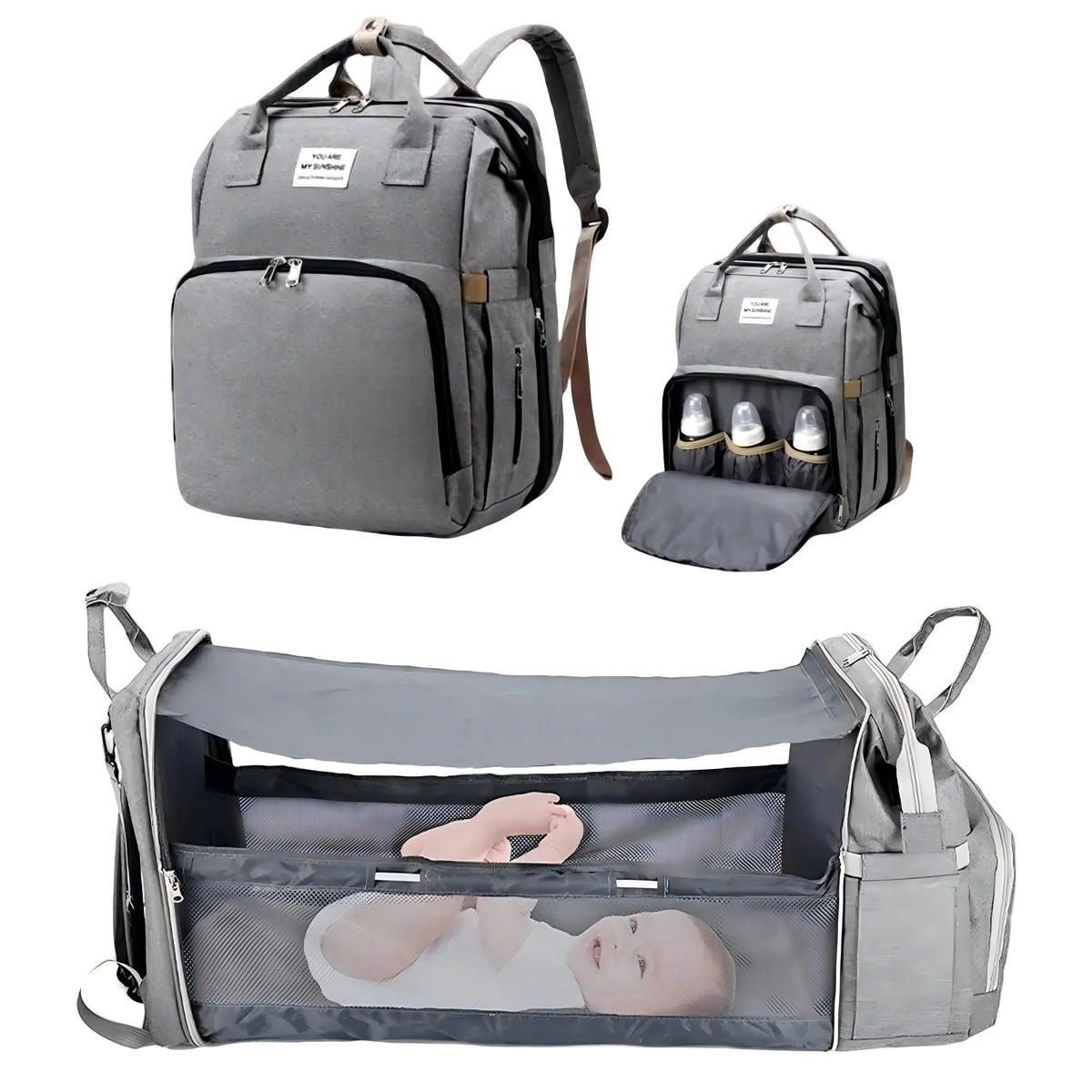 3-in-1 Diaper Bag Backpack with Foldable Changing Mat