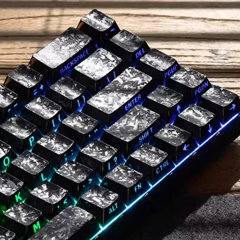 Carbon Fiber Textured Side-Printed Keycaps (CHERRY Profile)