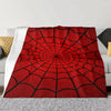 Red Spider Web Print Cozy Flannelette Throw Blanket