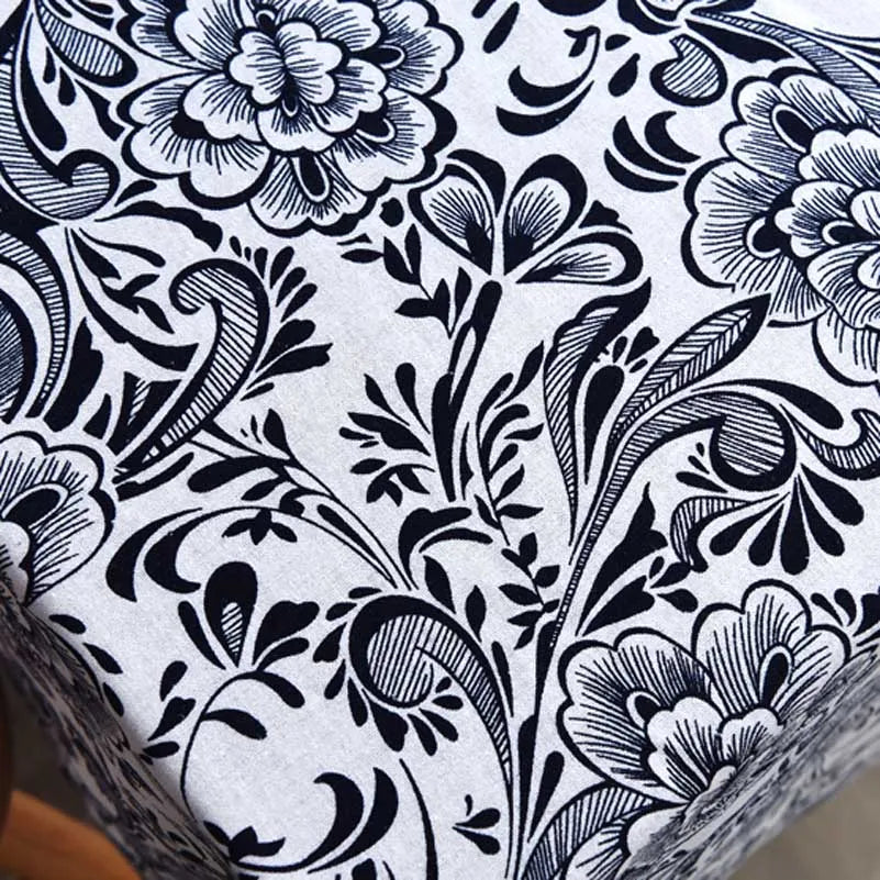 Bohemian Cotton Linen Fabric with Vintage Ethnic Print