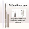 A set of four functional pens used for colored flower painting and watercolor painting.