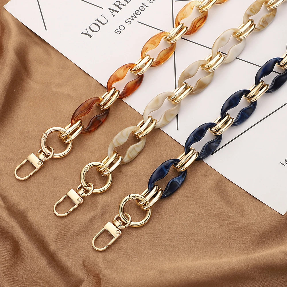 Acrylic Handbag Chain with Resin Accents