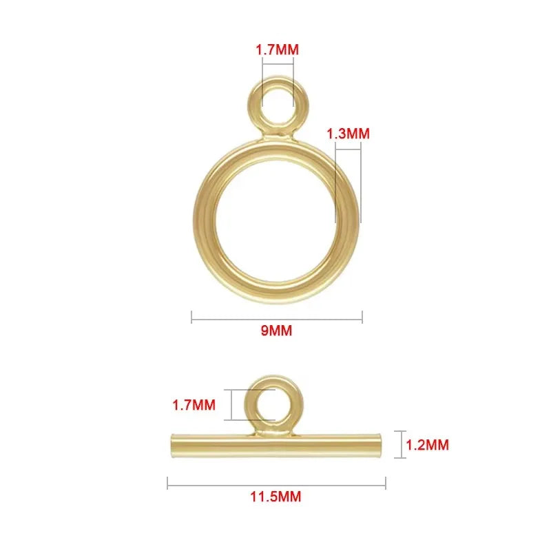 14K Gold Filled Toggle Clasp Set for Jewelry Making