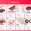 A collection of various electrical wires including 12V Red Hookup Wire, Silicone Wire, and various gauge wires for different 