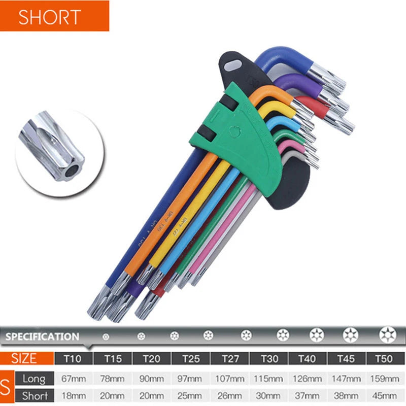 9-Piece Long Arm Hex Key Set (1.5–10 mm)