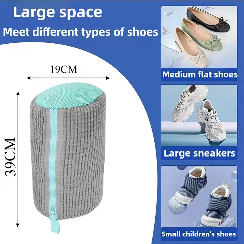 Mesh Shoe Wash Bag with Soft Fluff Lining