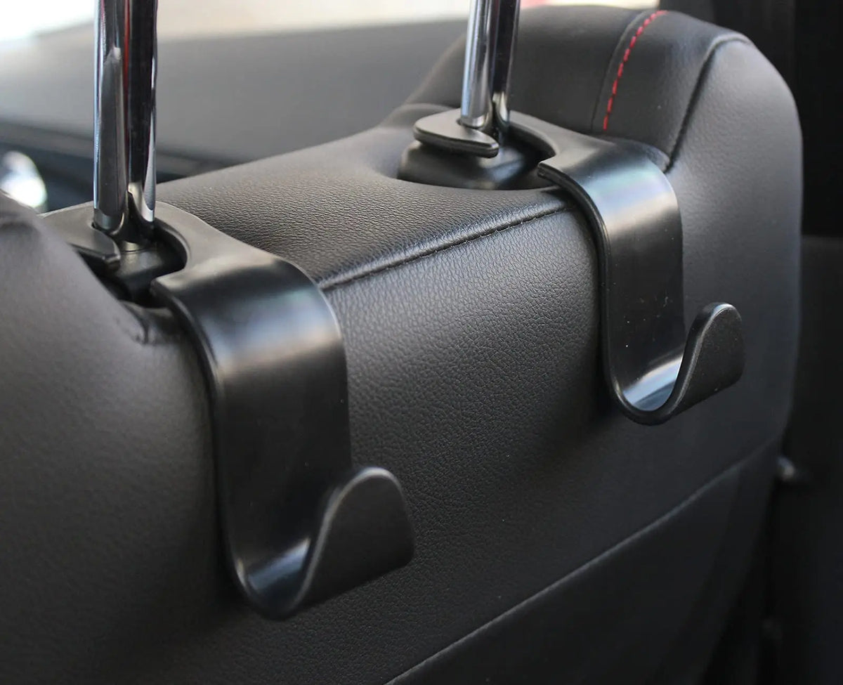 Car Seat Back Hooks with Headrest Hanger for Organizing Bags and Groceries
