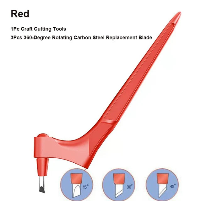 360° Rotating Blade Craft Cutter with 3 Replacement Blades
