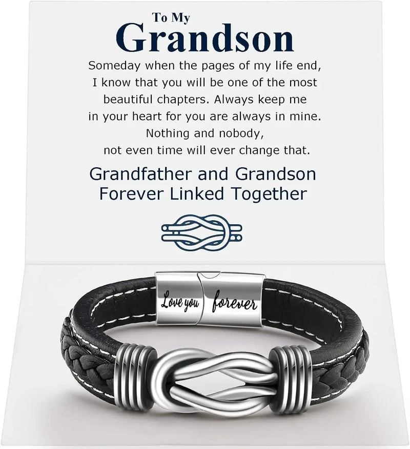 Infinity Knot Leather Bracelet for Men
