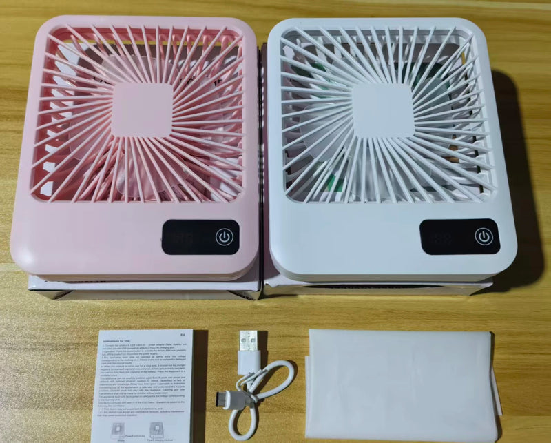 Tragbarer USB-Schreibtischventilator mit LED-Display