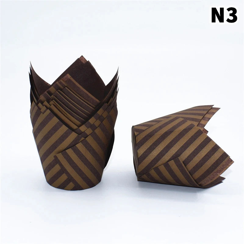 Tulip Cupcake Liners (50-Pack) – Food-Grade Baking Cups for Muffins & Cupcakes