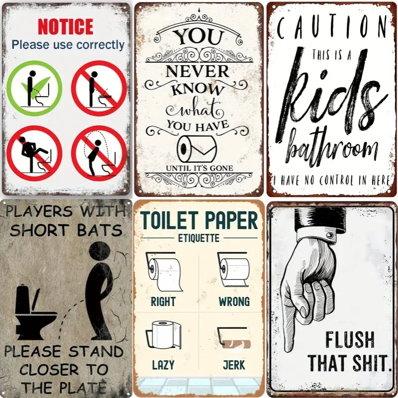 Vintage Metal Bathroom Sign - "This Is A Bathroom, Not An Internet Cafe"