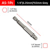 Hex Shank Socket Adapter Set for Power Drills (1/4, 3/8, 1/2 Inch)