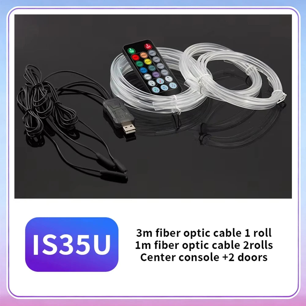 3m fiber optic cable 1 roll and 1m fiber optic cable 2 rolls for center console and doors