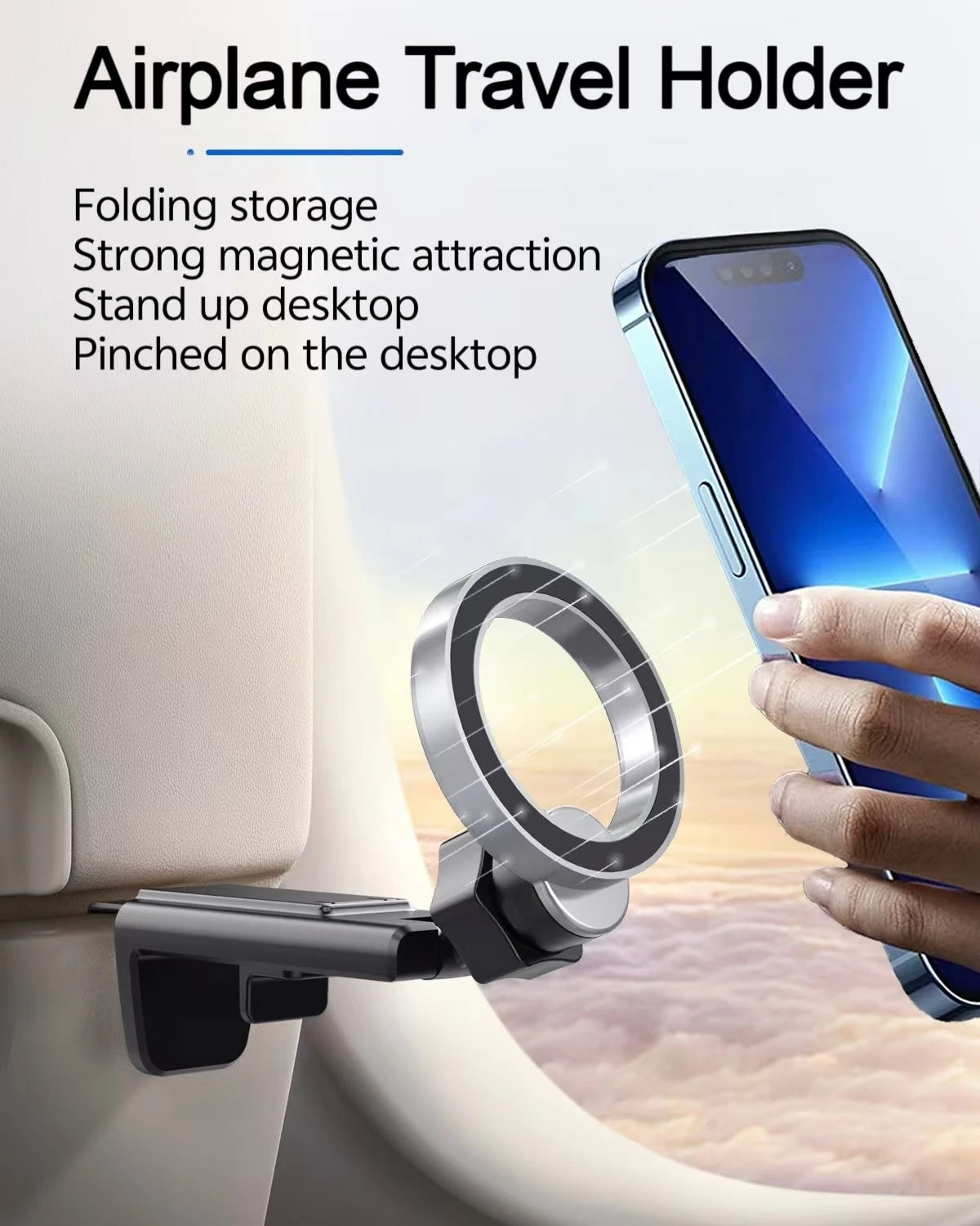 Magnetic Phone Holder for Travel and Desktop