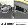 Carbon fiber interior trim kit for Chevrolet Camaro featuring a steering wheel and door vent detail.